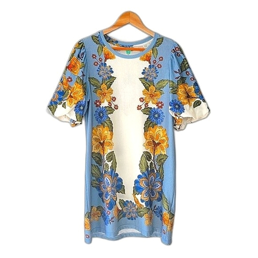Farm Rio NWT Vestido T-shirt Bufan Mini Dress sz P (Small) Floral 100% Cotton - Picture 14 of 14
